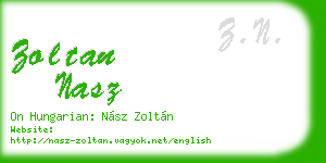 zoltan nasz business card